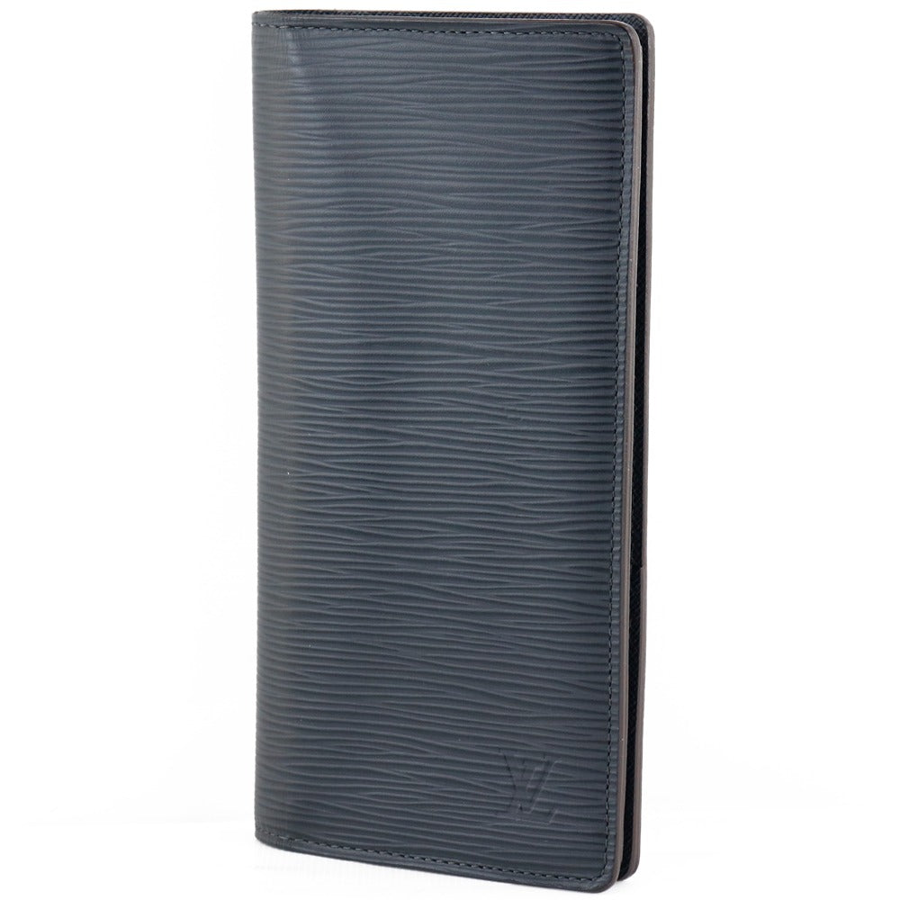 LOUIS VUITTON Long Wallet Purse M60615 Epi Leather Navy blue Portefeuille Blaza mens Used Authentic
