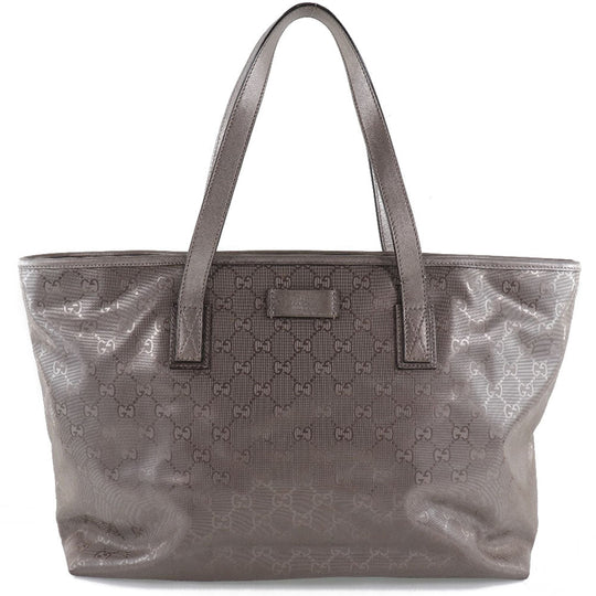 GUCCI Tote Bag 211137 PVC coated canvas Brown GG implementation Tote Women Used Authentic