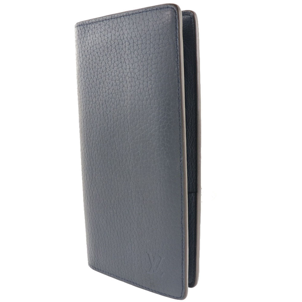 LOUIS VUITTON Long Wallet Purse M58818 Taurillon Clemence Navy blue Parnasea Portefeuille Blaza mens Used Authentic