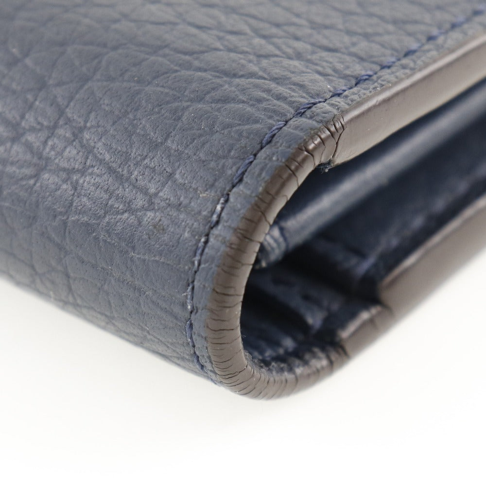 LOUIS VUITTON Long Wallet Purse M58818 Taurillon Clemence Navy blue Parnasea Portefeuille Blaza mens Used Authentic
