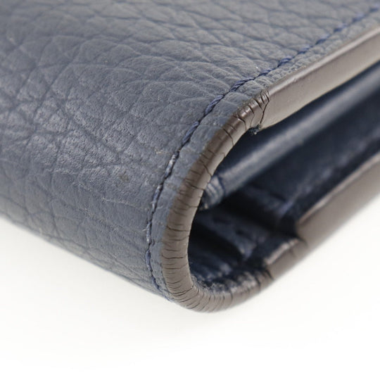 LOUIS VUITTON Long Wallet Purse M58818 Taurillon Clemence Navy blue Parnasea Portefeuille Blaza mens Used Authentic