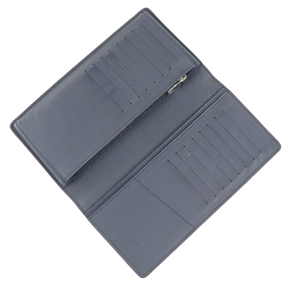 LOUIS VUITTON Long Wallet Purse M58818 Taurillon Clemence Navy blue Parnasea Portefeuille Blaza mens Used Authentic