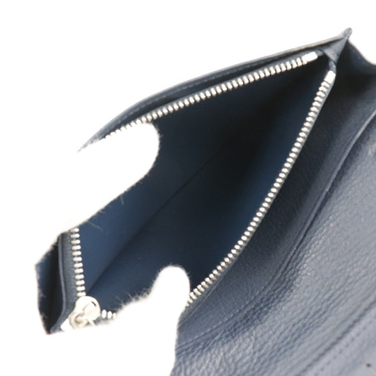 LOUIS VUITTON Long Wallet Purse M58818 Taurillon Clemence Navy blue Parnasea Portefeuille Blaza mens Used Authentic