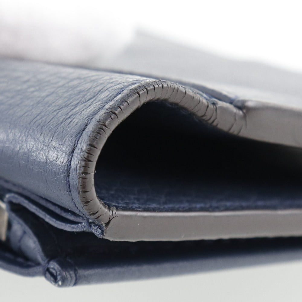 LOUIS VUITTON Long Wallet Purse M58818 Taurillon Clemence Navy blue Parnasea Portefeuille Blaza mens Used Authentic