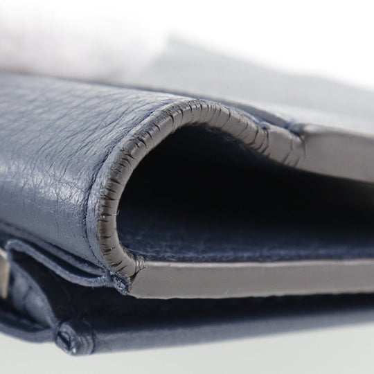 LOUIS VUITTON Long Wallet Purse M58818 Taurillon Clemence Navy blue Parnasea Portefeuille Blaza mens Used Authentic