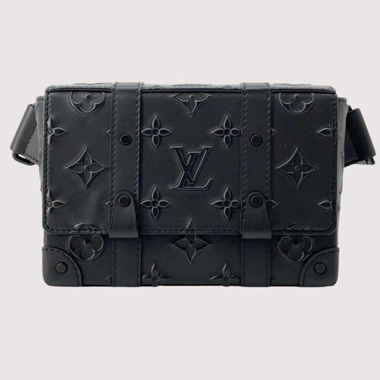 Louis Vuitton M57952 Monogram Seal Leather Noir Trunk Sling Bag Preloved