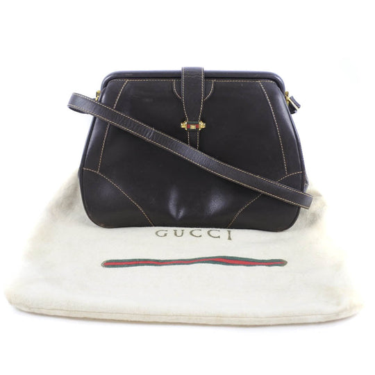 GUCCI Shoulder Bag Calfskin Brown vintage Women Used Authentic