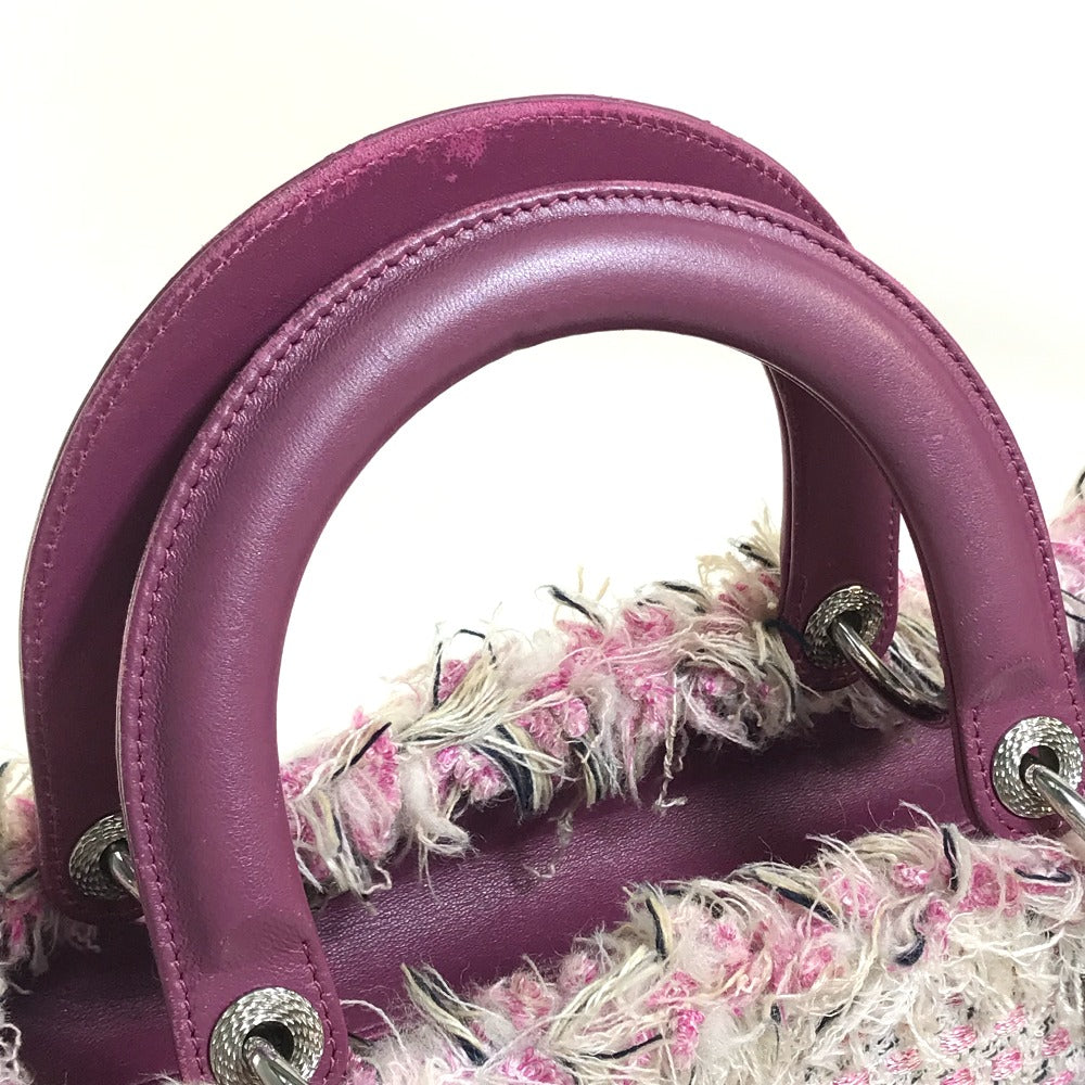 Dior Handbag tweed Pink x purple x white Ginza Limited Le Rose Bonheur (Happy Rose) Lady Dior Women Used Authentic
