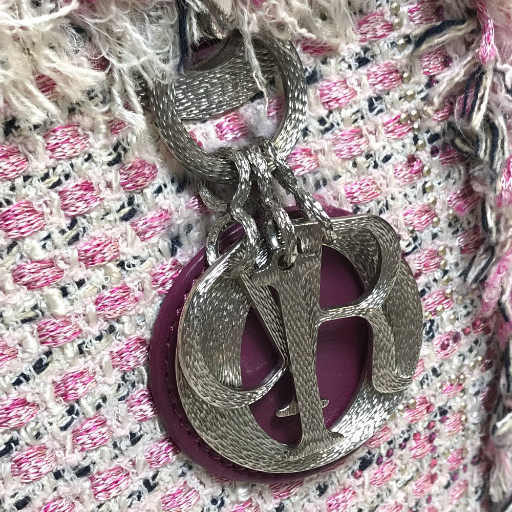 Dior Handbag tweed Pink x purple x white Ginza Limited Le Rose Bonheur (Happy Rose) Lady Dior Women Used Authentic