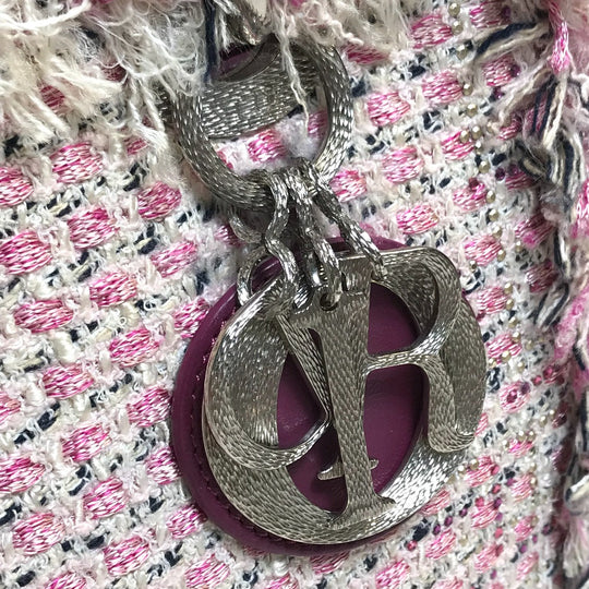 Dior Handbag tweed Pink x purple x white Ginza Limited Le Rose Bonheur (Happy Rose) Lady Dior Women Used Authentic
