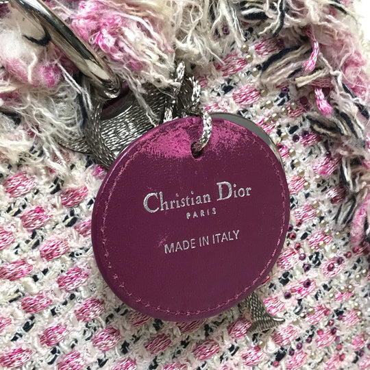 Dior Handbag tweed Pink x purple x white Ginza Limited Le Rose Bonheur (Happy Rose) Lady Dior Women Used Authentic