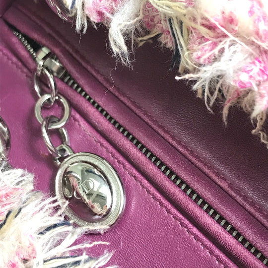 Dior Handbag tweed Pink x purple x white Ginza Limited Le Rose Bonheur (Happy Rose) Lady Dior Women Used Authentic