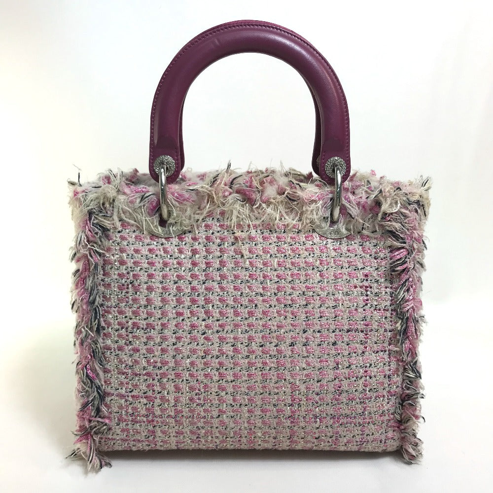 Dior Handbag tweed Pink x purple x white Ginza Limited Le Rose Bonheur (Happy Rose) Lady Dior Women Used Authentic