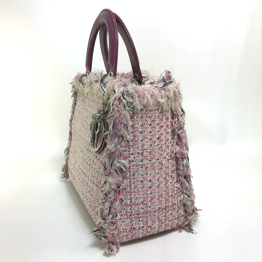 Dior Handbag tweed Pink x purple x white Ginza Limited Le Rose Bonheur (Happy Rose) Lady Dior Women Used Authentic
