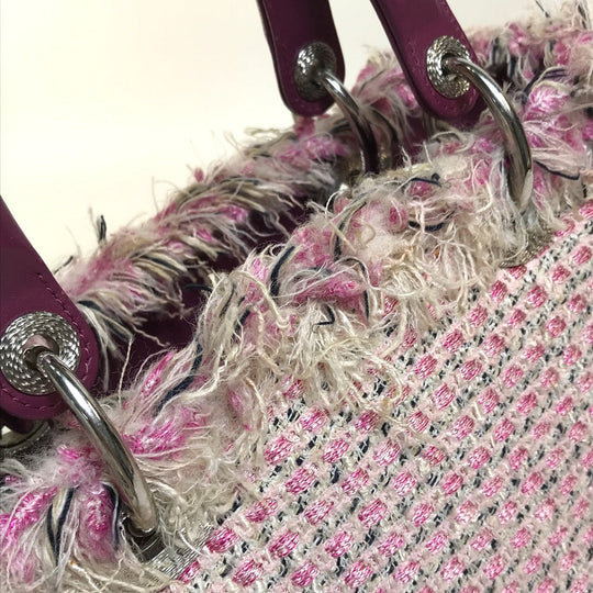 Dior Handbag tweed Pink x purple x white Ginza Limited Le Rose Bonheur (Happy Rose) Lady Dior Women Used Authentic