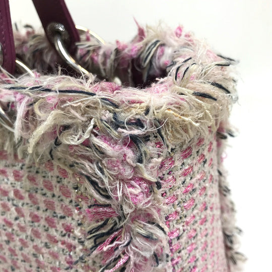 Dior Handbag tweed Pink x purple x white Ginza Limited Le Rose Bonheur (Happy Rose) Lady Dior Women Used Authentic