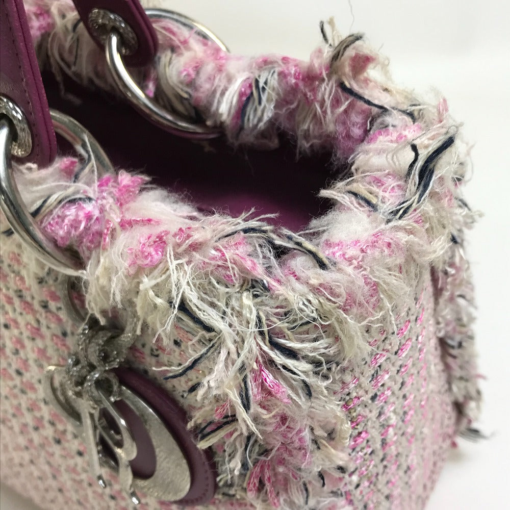 Dior Handbag tweed Pink x purple x white Ginza Limited Le Rose Bonheur (Happy Rose) Lady Dior Women Used Authentic