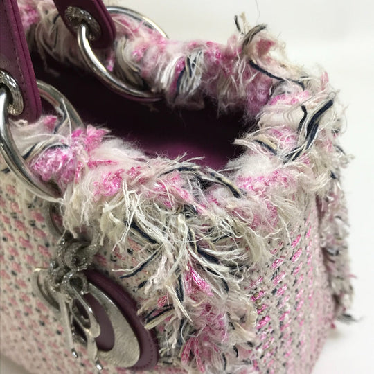 Dior Handbag tweed Pink x purple x white Ginza Limited Le Rose Bonheur (Happy Rose) Lady Dior Women Used Authentic
