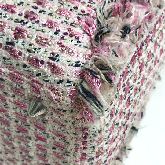 Dior Handbag tweed Pink x purple x white Ginza Limited Le Rose Bonheur (Happy Rose) Lady Dior Women Used Authentic