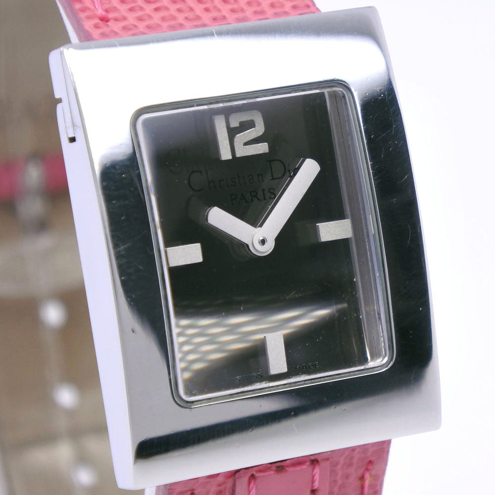 Dior Watches Quartz D78-109 Stainless Steel , Leather pink Maris Silver dial Women Used Authentic