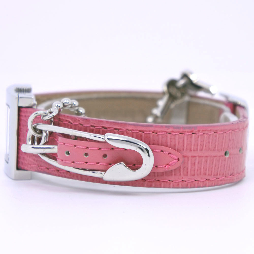 Dior Watches Quartz D78-109 Stainless Steel , Leather pink Maris Silver dial Women Used Authentic