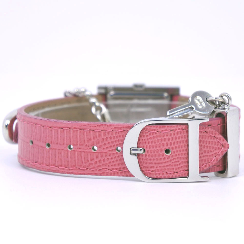 Dior Watches Quartz D78-109 Stainless Steel , Leather pink Maris Silver dial Women Used Authentic
