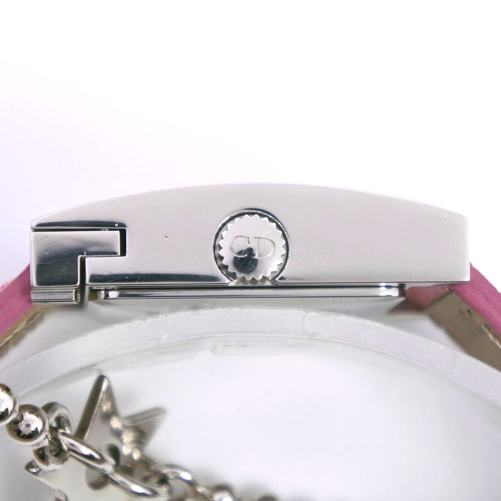 Dior Watches Quartz D78-109 Stainless Steel , Leather pink Maris Silver dial Women Used Authentic