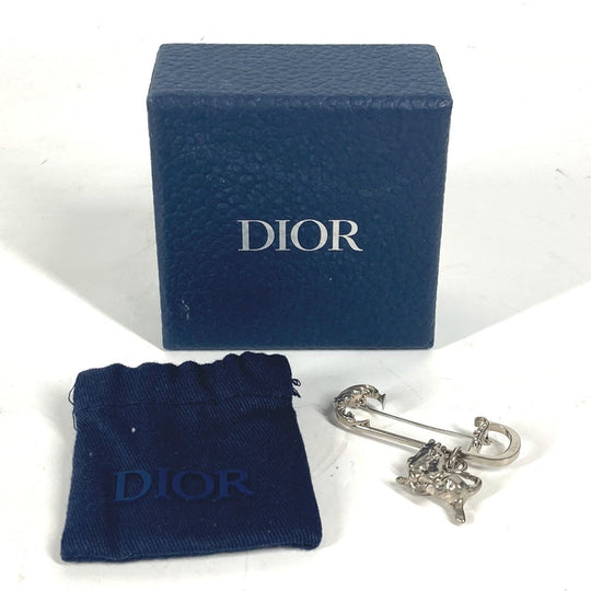 Dior Brooch metal Silver Peter Doig Collaboration Peter Doig logo CD Women Used Authentic