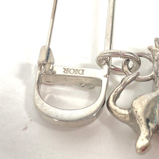 Dior Brooch metal Silver Peter Doig Collaboration Peter Doig logo CD Women Used Authentic