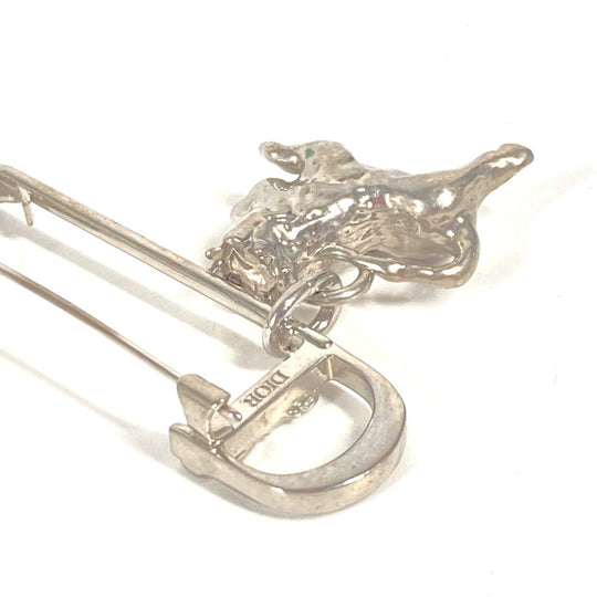 Dior Brooch metal Silver Peter Doig Collaboration Peter Doig logo CD Women Used Authentic