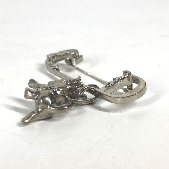 Dior Brooch metal Silver Peter Doig Collaboration Peter Doig logo CD Women Used Authentic