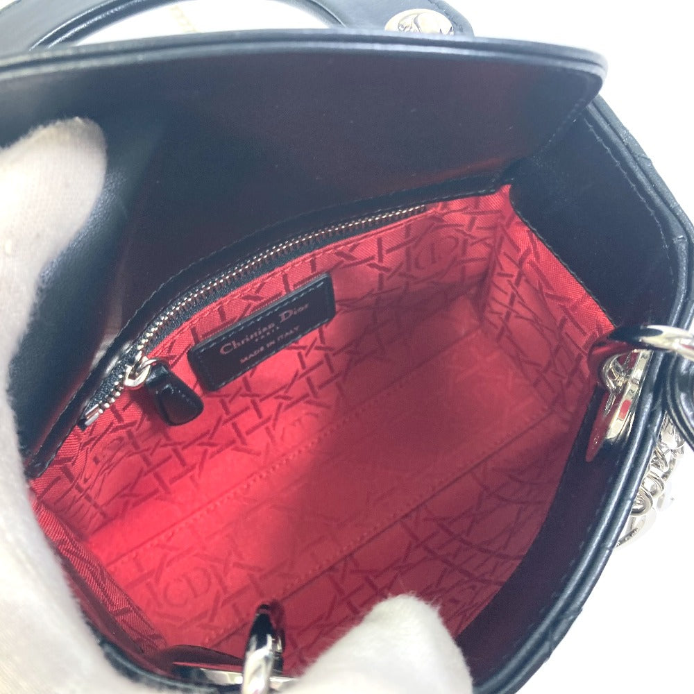 Dior Shoulder Bag leather black Lady Dior Cannage Mini