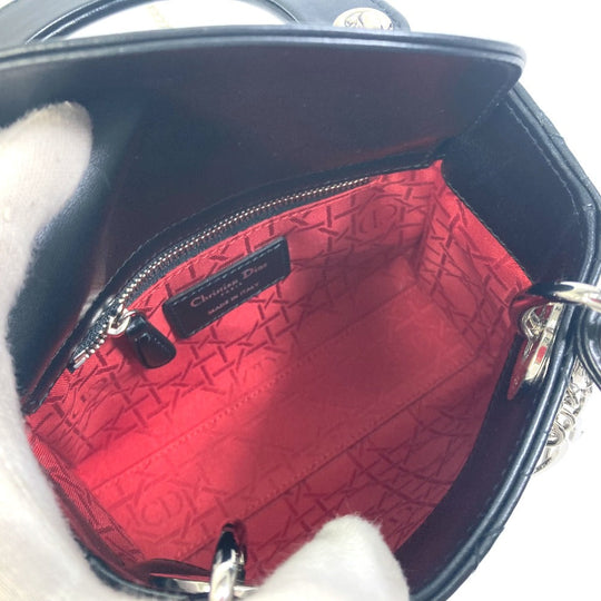 Dior Shoulder Bag leather black Lady Dior Cannage Mini