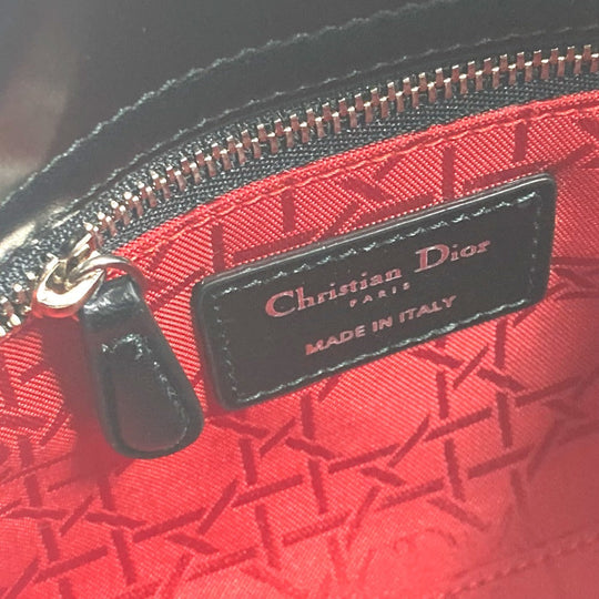 Dior Shoulder Bag leather black Lady Dior Cannage Mini