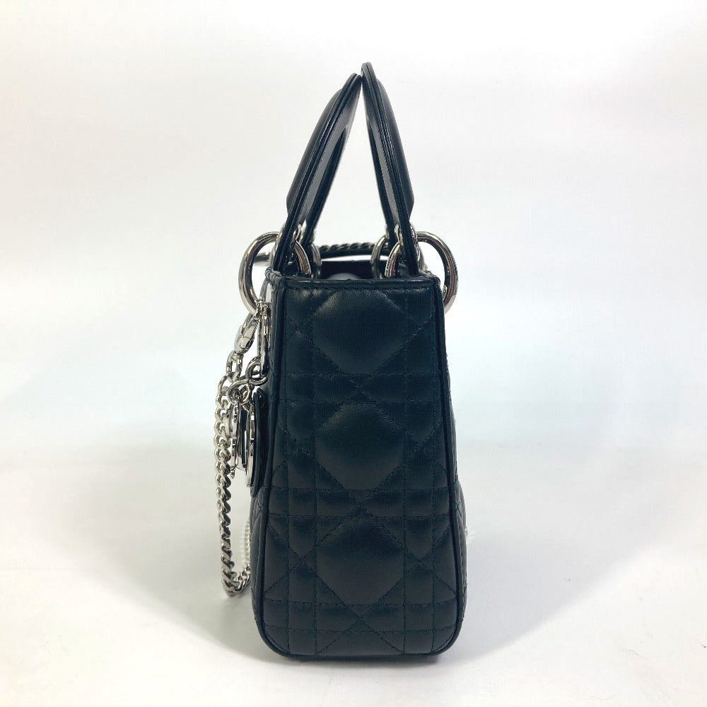 Dior Shoulder Bag leather black Lady Dior Cannage Mini