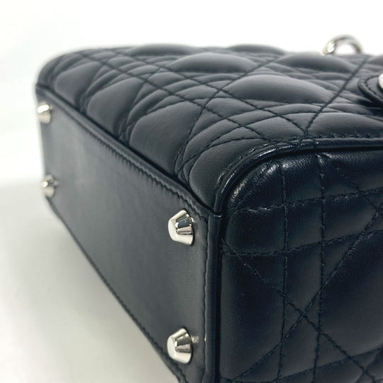 Dior Shoulder Bag leather black Lady Dior Cannage Mini