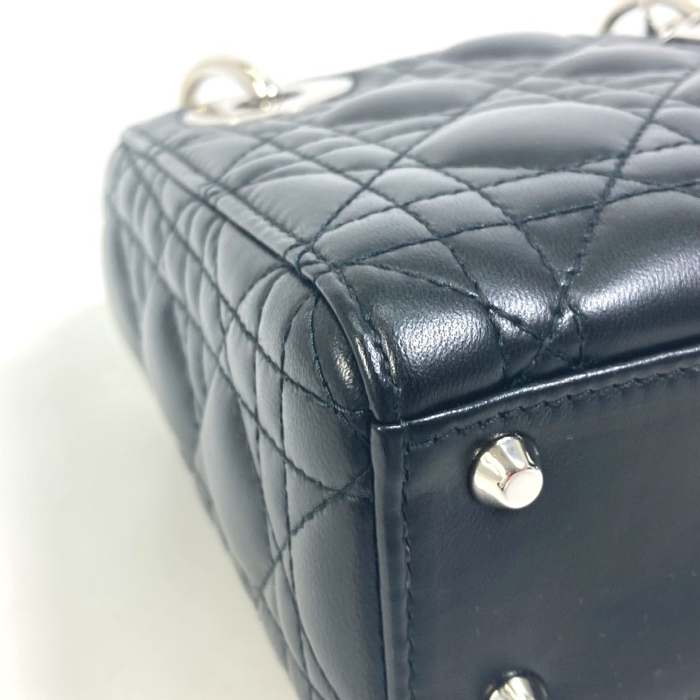 Dior Shoulder Bag leather black Lady Dior Cannage Mini