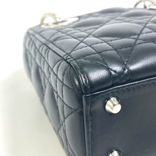 Dior Shoulder Bag leather black Lady Dior Cannage Mini