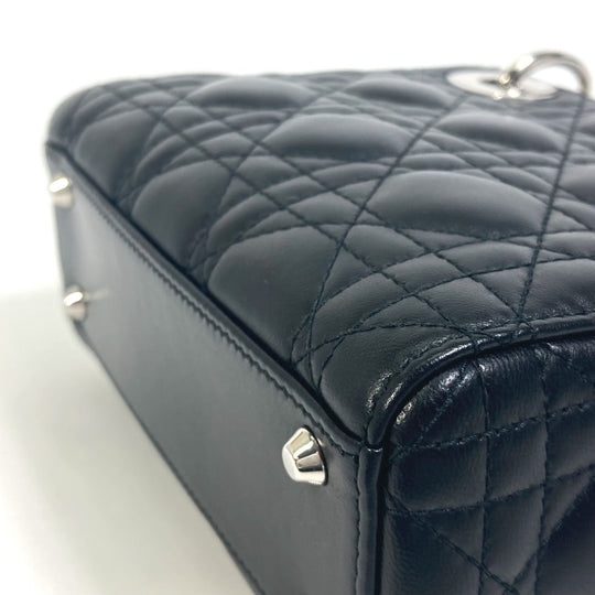 Dior Shoulder Bag leather black Lady Dior Cannage Mini