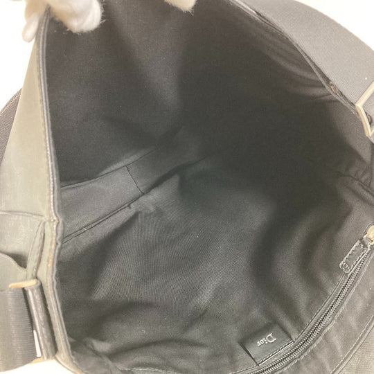 DIOR HOMME Shoulder Bag PVC black Crossbody flap Trotter Oblique logo mens Used Authentic