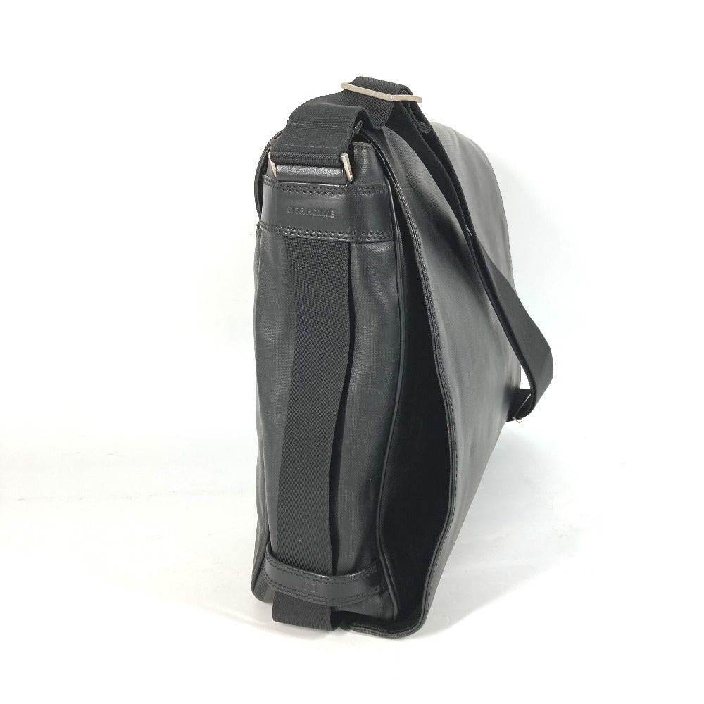 DIOR HOMME Shoulder Bag PVC black Crossbody flap Trotter Oblique logo mens Used Authentic