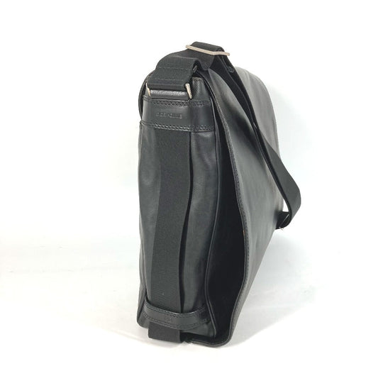 DIOR HOMME Shoulder Bag PVC black Crossbody flap Trotter Oblique logo mens Used Authentic