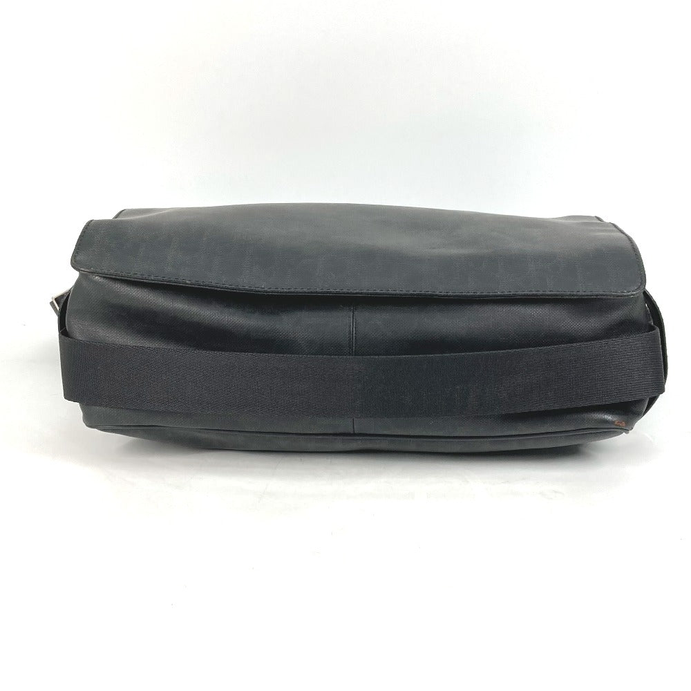DIOR HOMME Shoulder Bag PVC black Crossbody flap Trotter Oblique logo mens Used Authentic