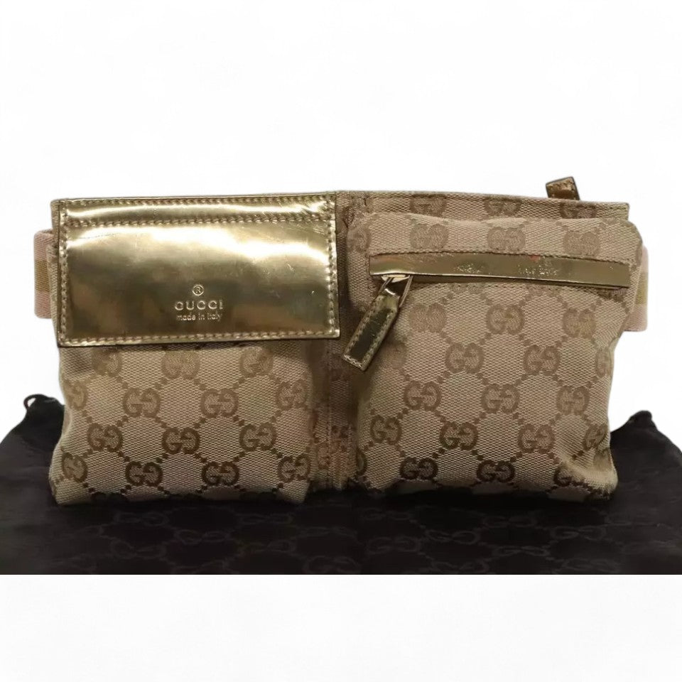 Gucci Beige GG Canvas Belt Bag Waist Pouch
