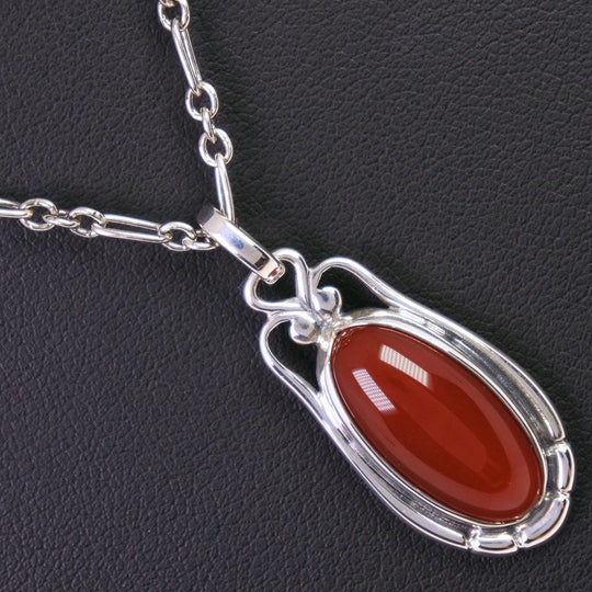 Georg Jensen Necklace Silver925 Red Women Used Authentic