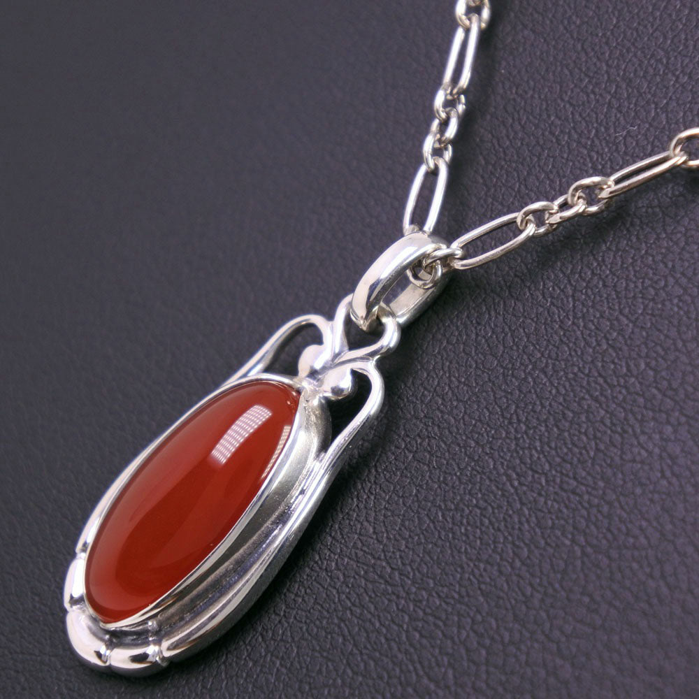 Georg Jensen Necklace Silver925 Red Women Used Authentic