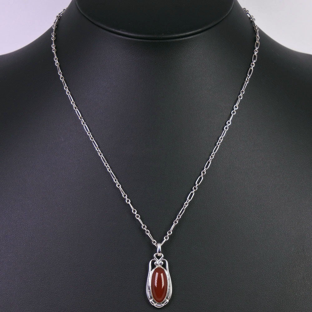 Georg Jensen Necklace Silver925 Red Women Used Authentic