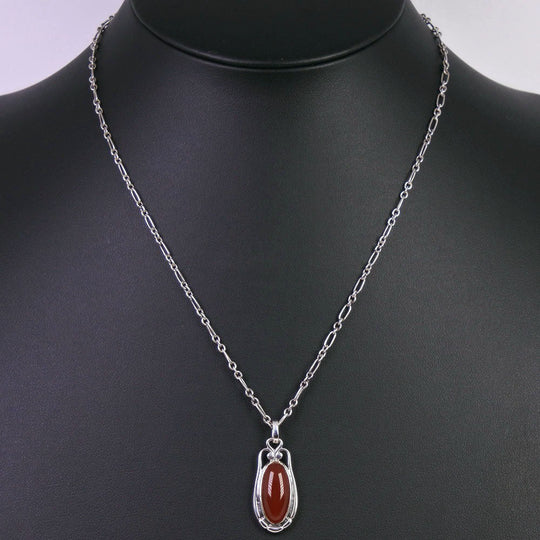 Georg Jensen Necklace Silver925 Red Women Used Authentic
