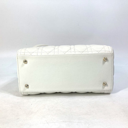 Dior Handbag M0565ONGE_M030 lambskin white LADY DIOR Lady Dior Canage Women Used Authentic
