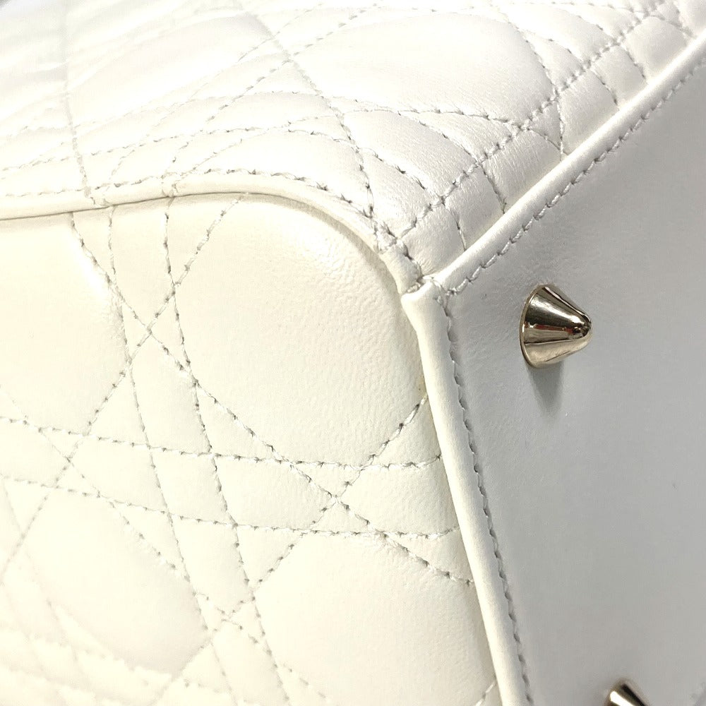 Dior Handbag M0565ONGE_M030 lambskin white LADY DIOR Lady Dior Canage Women Used Authentic